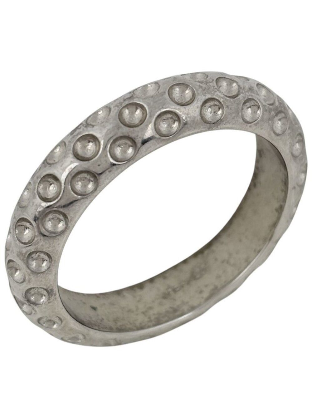 Hermes Scarf Ring Dot Closure Metal Silver